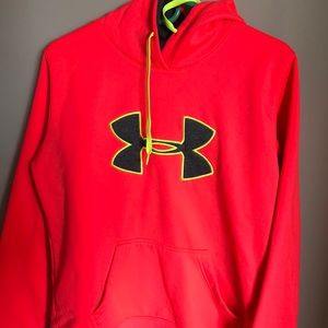 Bright pink UA hoodie
